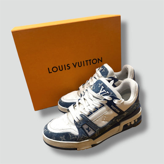 Louis Vuitton LV Trainer Monogram Denim White Blue