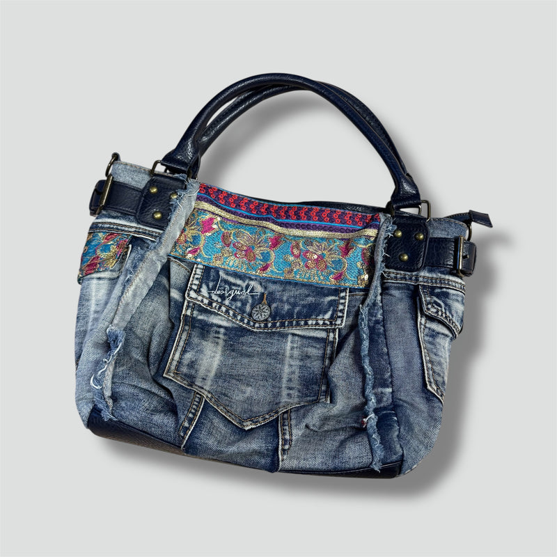 Sourced limited accessories and clothes Vintage Desigual denim 90s handbag – Secondhand Streetwear