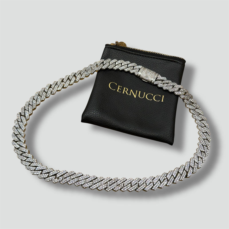 Sourced limited accessories and clothes Cernucci iced out prong Cuban chain white gold – Secondhand Streetwear