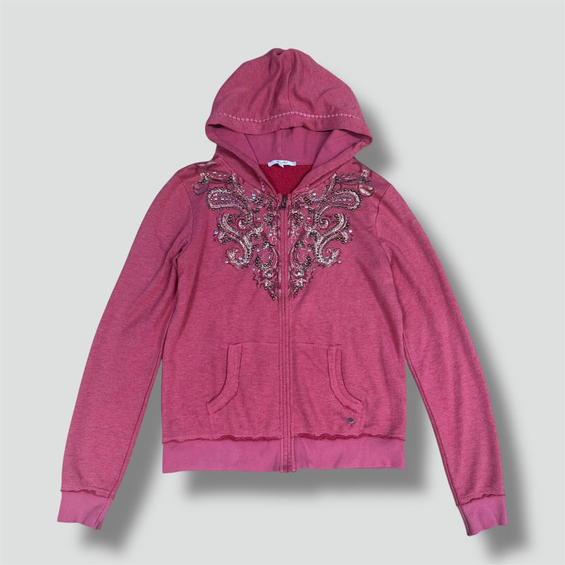 Sourced limited accessories and clothes Miss Me rhinestones Y2K zip-up hoodie – Secondhand Streetwear