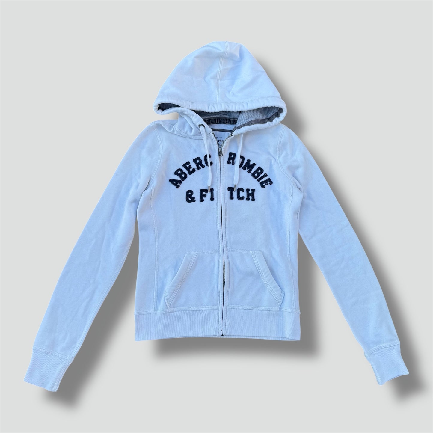 Abercrombie & Fitch Y2K white zipped hoodie
