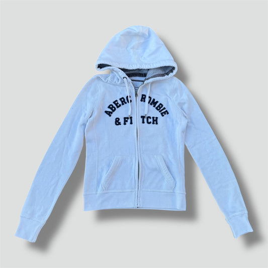 Abercrombie & Fitch Y2K white zipped hoodie