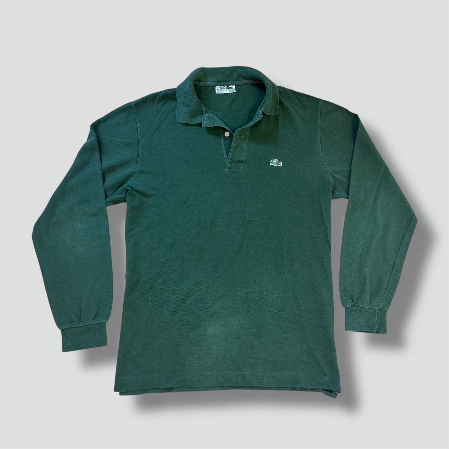 Lacoste green vintage long-sleeve poloshirt