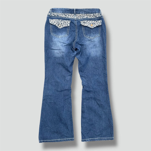 Ana Y2K vintage glitter wide leg jeans