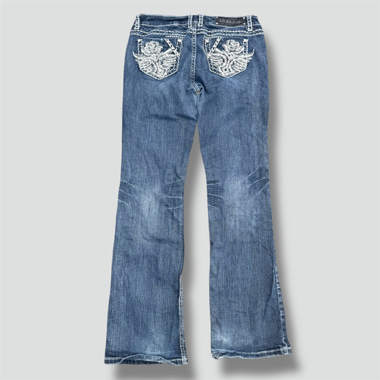 LA Idol USA Y2K glitter wide leg jeans