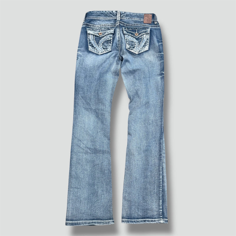 Sourced limited accessories and clothes Ariya Japanese Y2K wide leg low waist jeans – Secondhand Streetwear