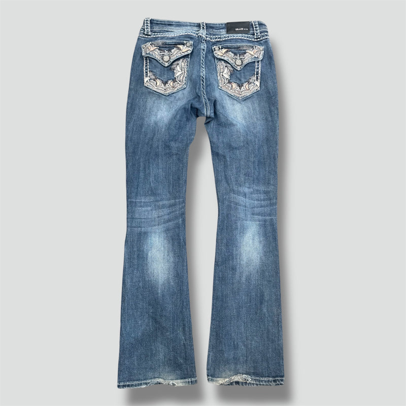 Sourced limited accessories and clothes Grace in LA Y2K bootcut wide leg jeans – Secondhand Streetwear