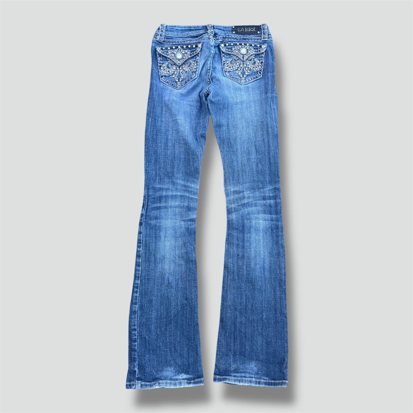 LA Idol Y2K rhinestones bootcut jeans