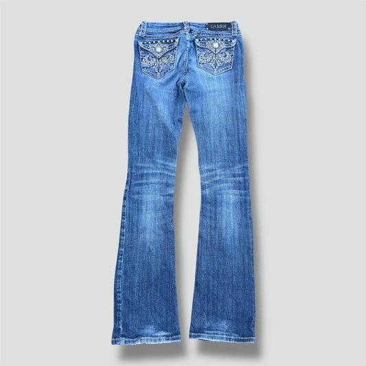 LA Idol Y2K rhinestones bootcut jeans