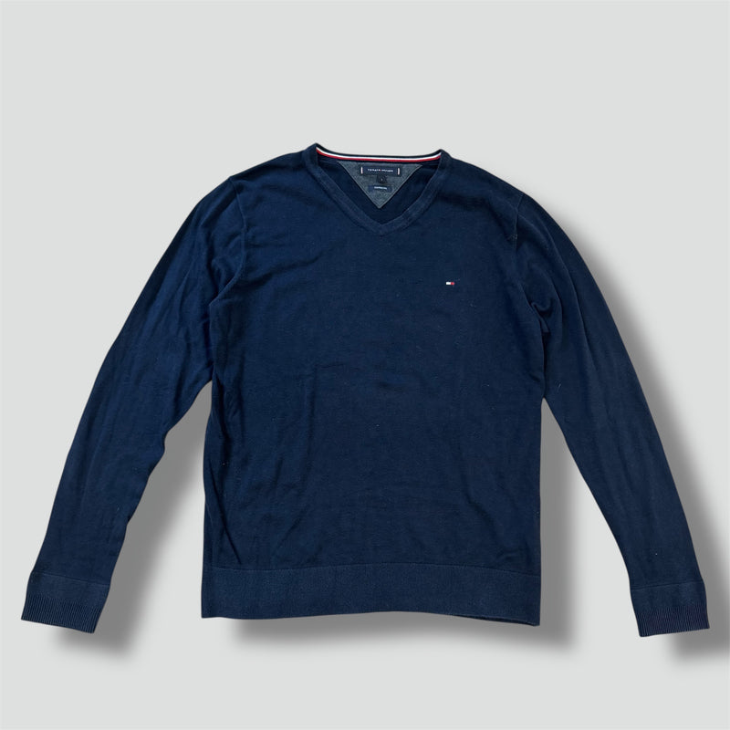 Sourced limited accessories and clothes Tommy Hilfiger classic navy blue sweatshirt – Secondhand Streetwear
