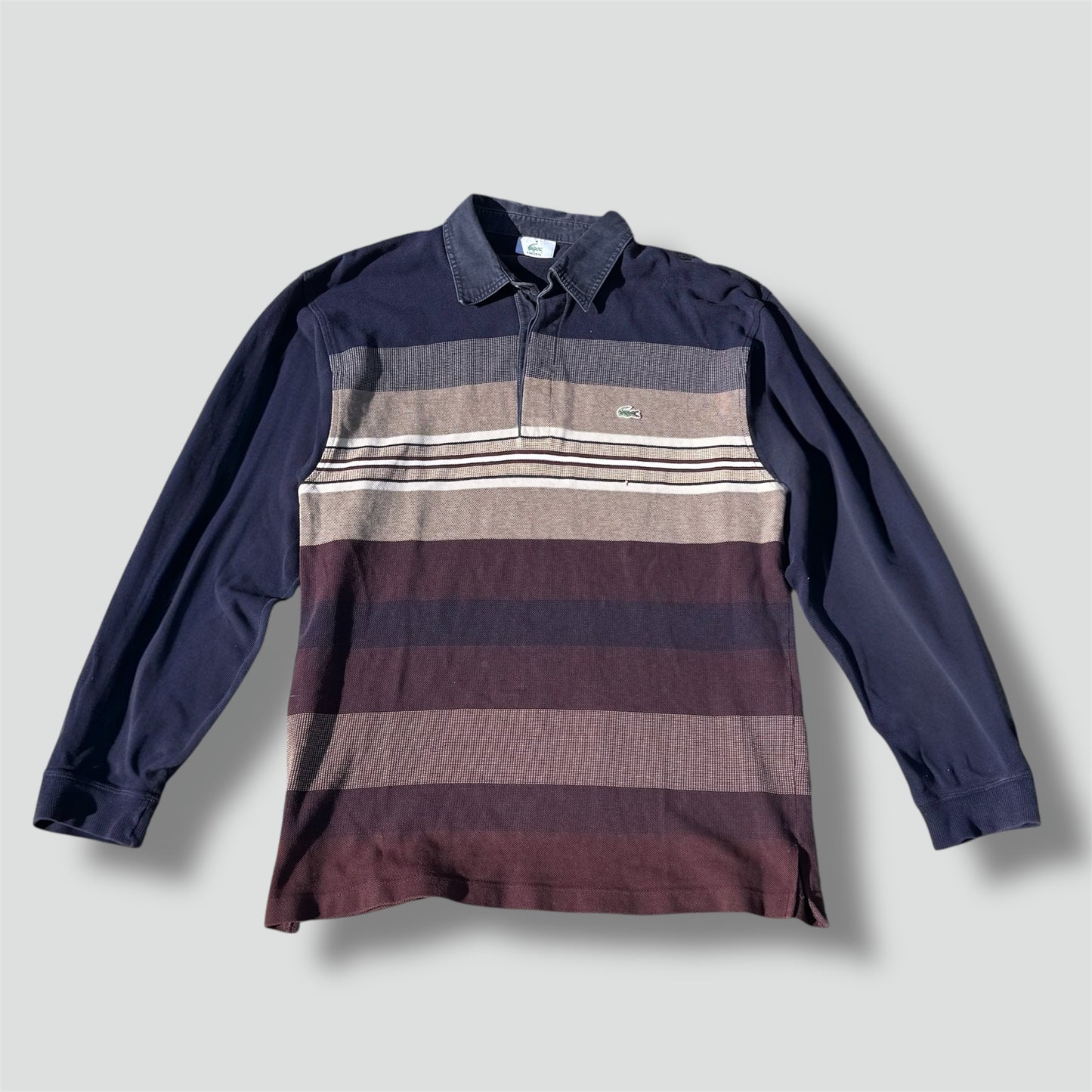 Lacoste vintage striped retro longsleeve polo
