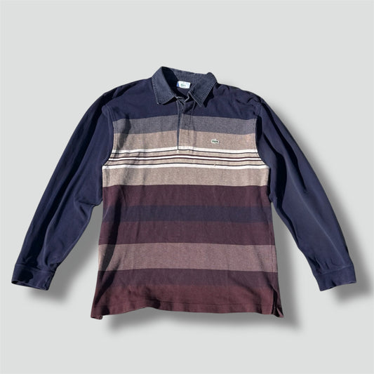 Lacoste vintage striped retro longsleeve polo