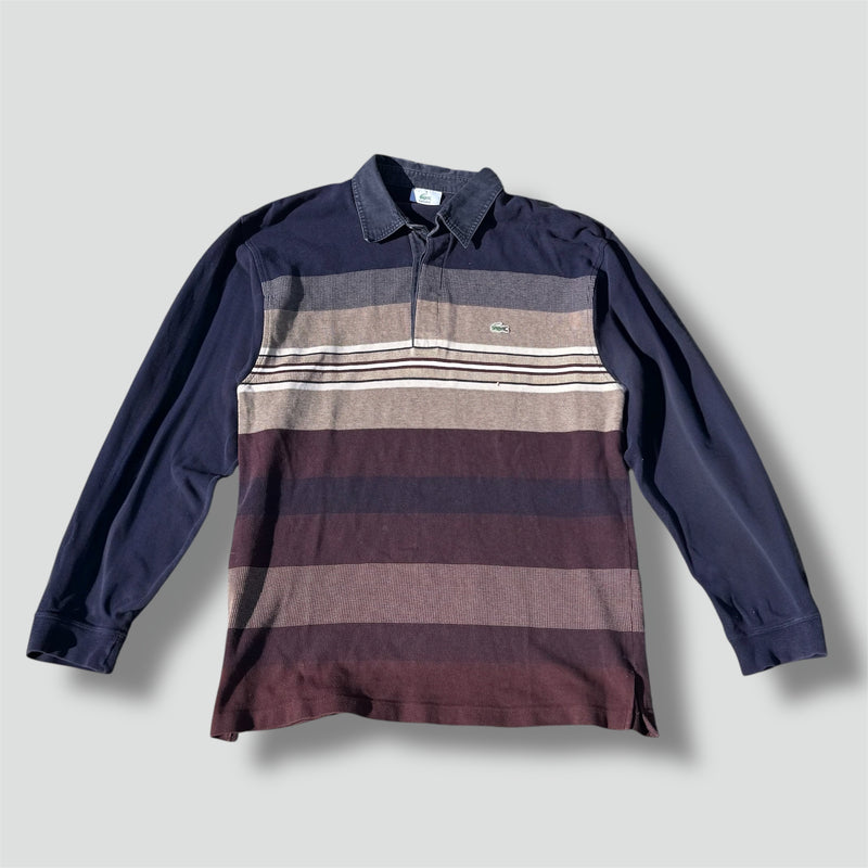 Sourced limited accessories and clothes Lacoste vintage striped retro longsleeve polo – Secondhand Streetwear