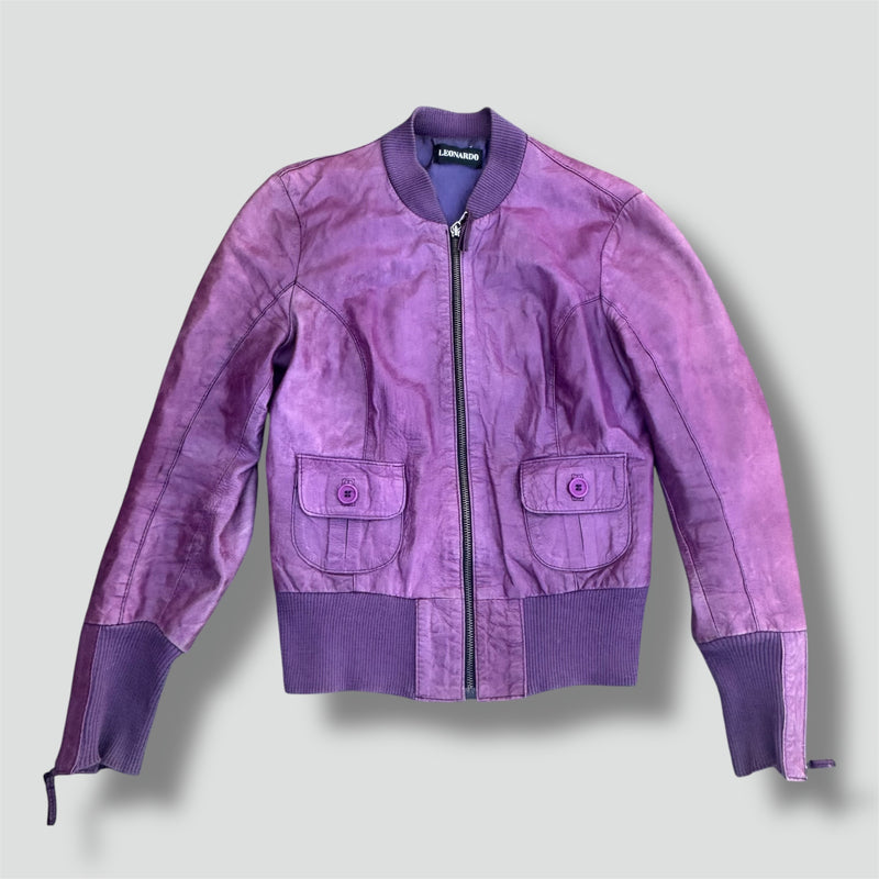 Sourced limited accessories and clothes Leonardo purple designer genuine leather jacket – Secondhand Streetwear