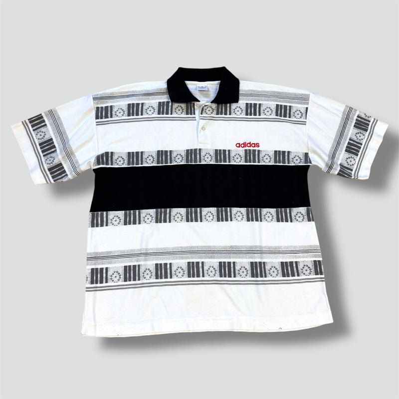 Sourced limited accessories and clothes Adidas vintage striped pattern poloshirt – Secondhand Streetwear