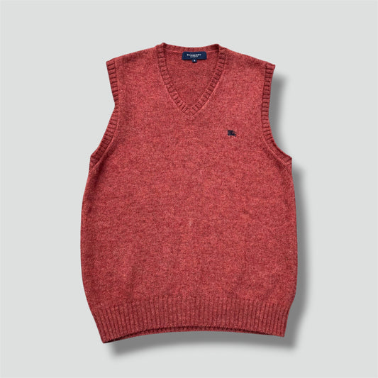 Burberry London vintage wool orange knitted vest