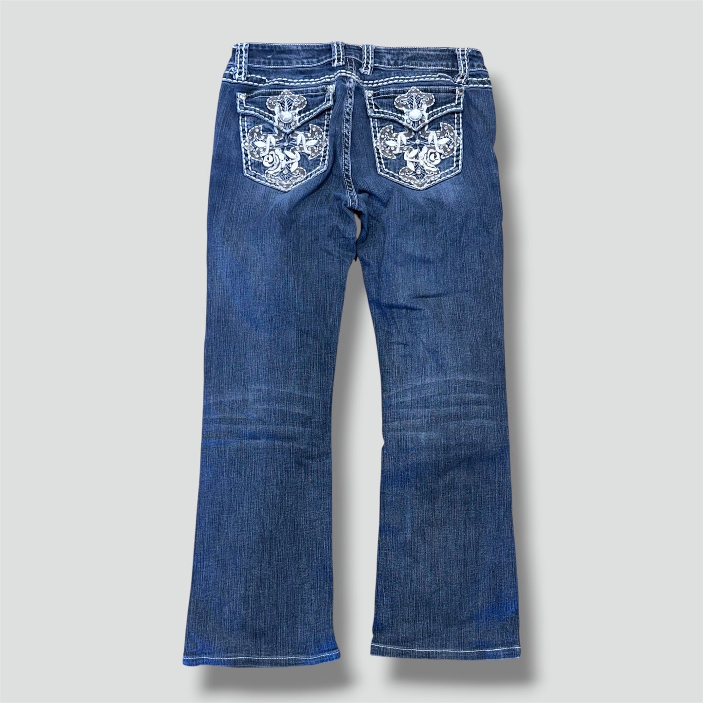La Idol y2k rhinestones straight retro jeans
