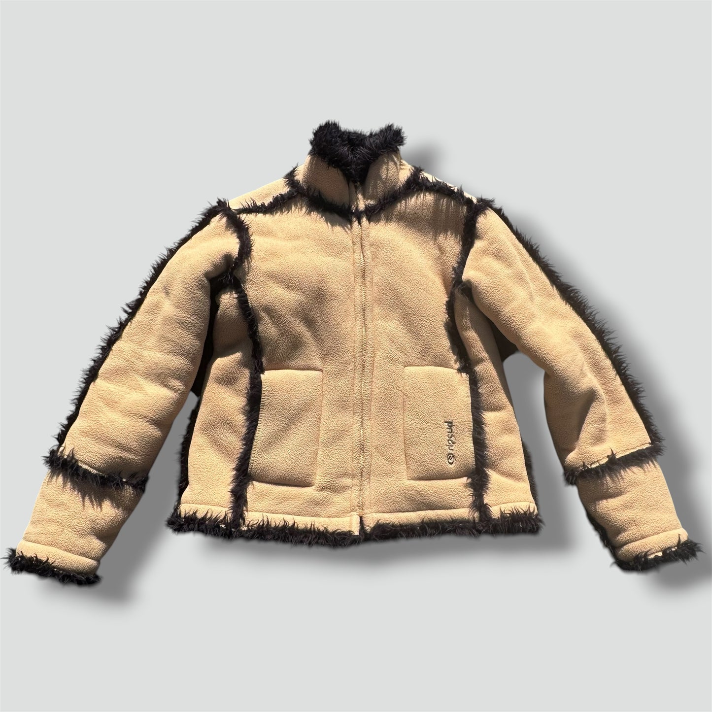 Rio Curl retro beige fur-like fleece jacket