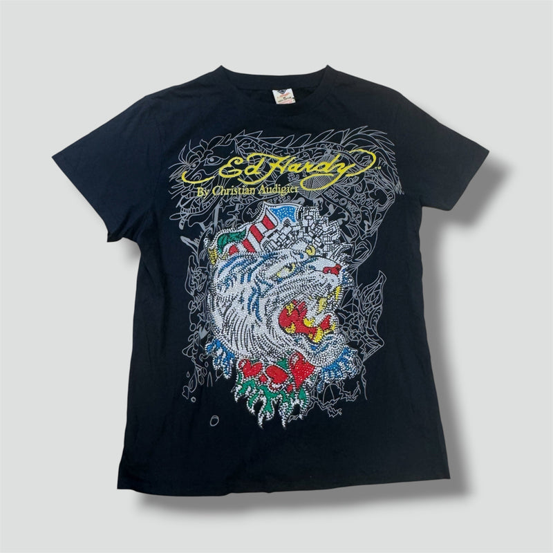 Sourced limited accessories and clothes Ed Hardy vintage tiger y2k rhinestones shirt – Secondhand Streetwear