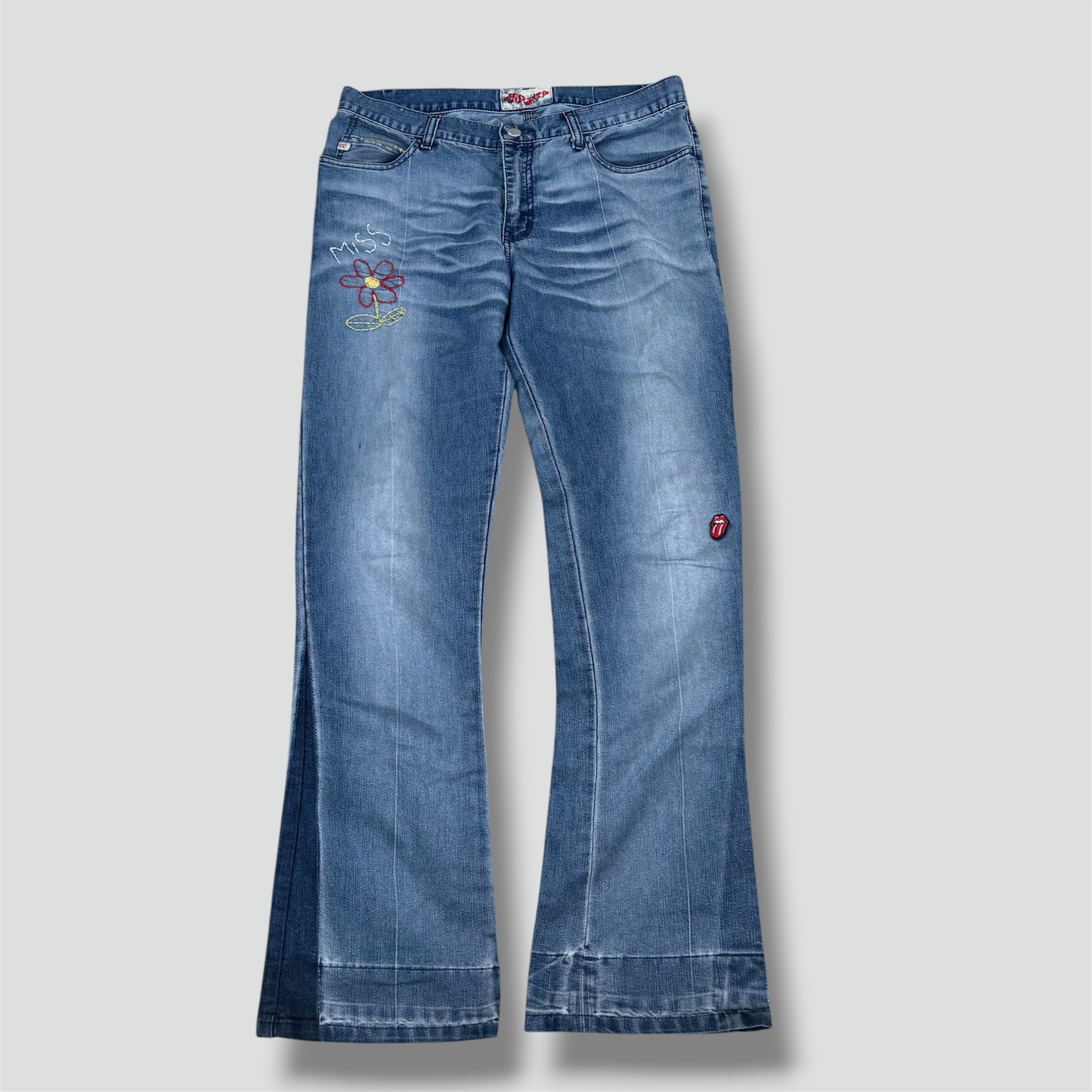 Miss Sixty Kiss floral vintage wide leg jeans