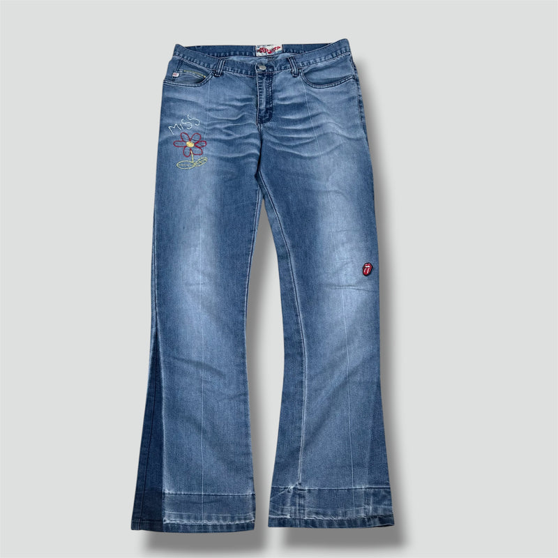 Sourced limited accessories and clothes Miss Sixty Kiss floral vintage wide leg jeans – Secondhand Streetwear