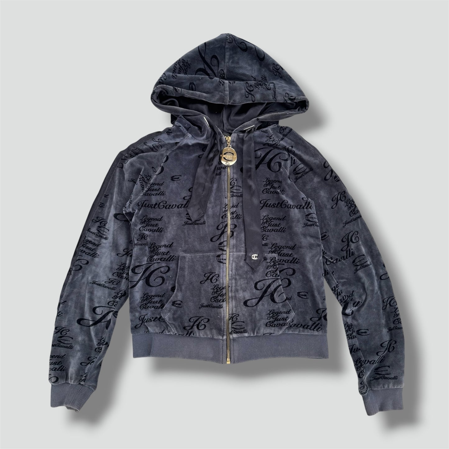 Just Cavalli Legend shiny zip-hoodie