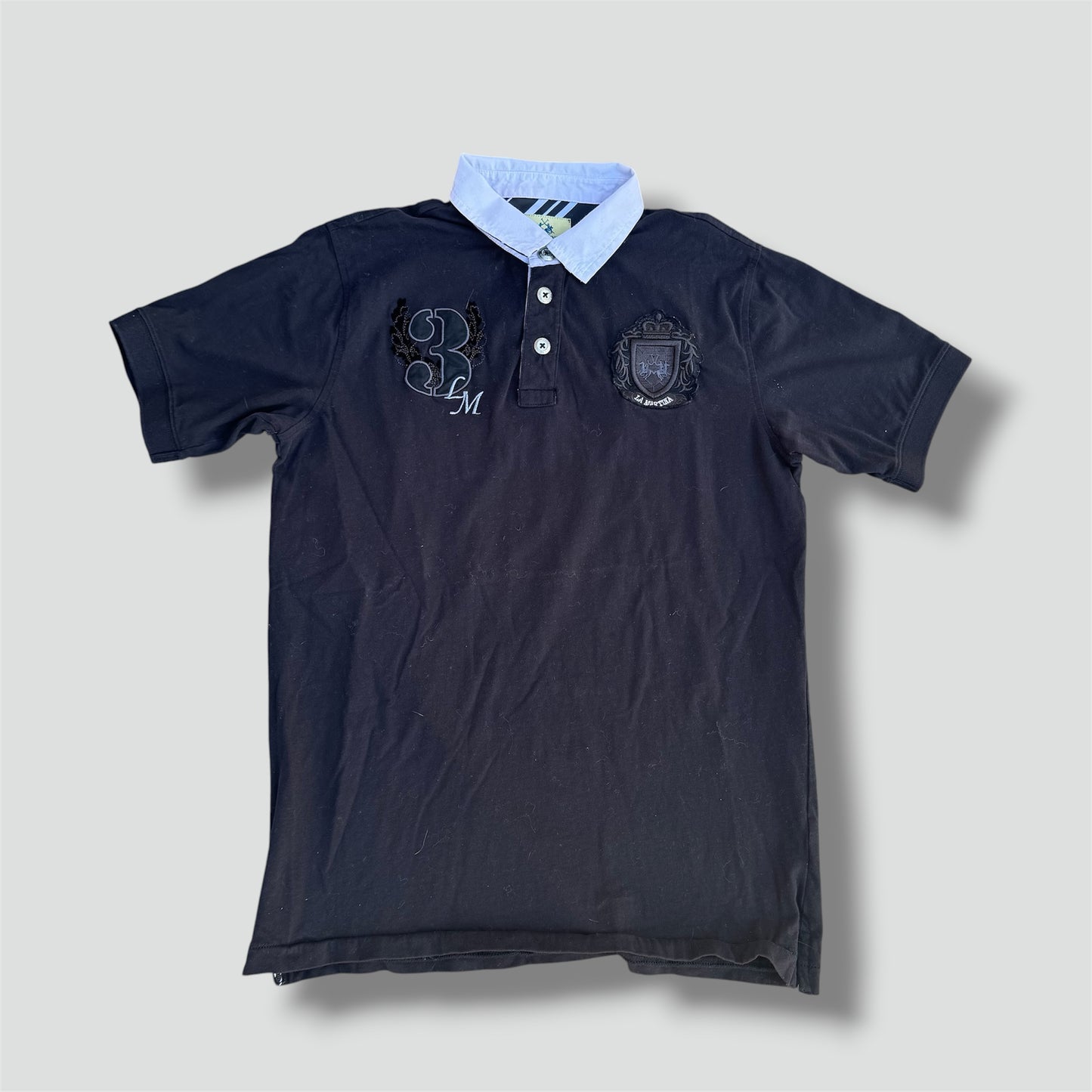 La Martina black vintage poloshirt
