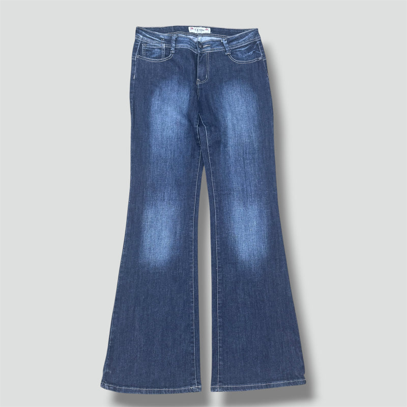 Detailansicht: Sourced limited accessories and clothes Ice O Blue y2k wide leg vintage jeans – Logo, Nähte oder Material