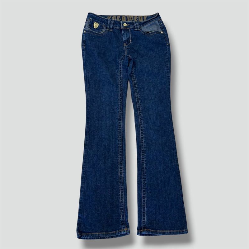 Detailansicht: Sourced limited accessories and clothes Rocawear golden y2k low waist jeans – Logo, Nähte oder Material