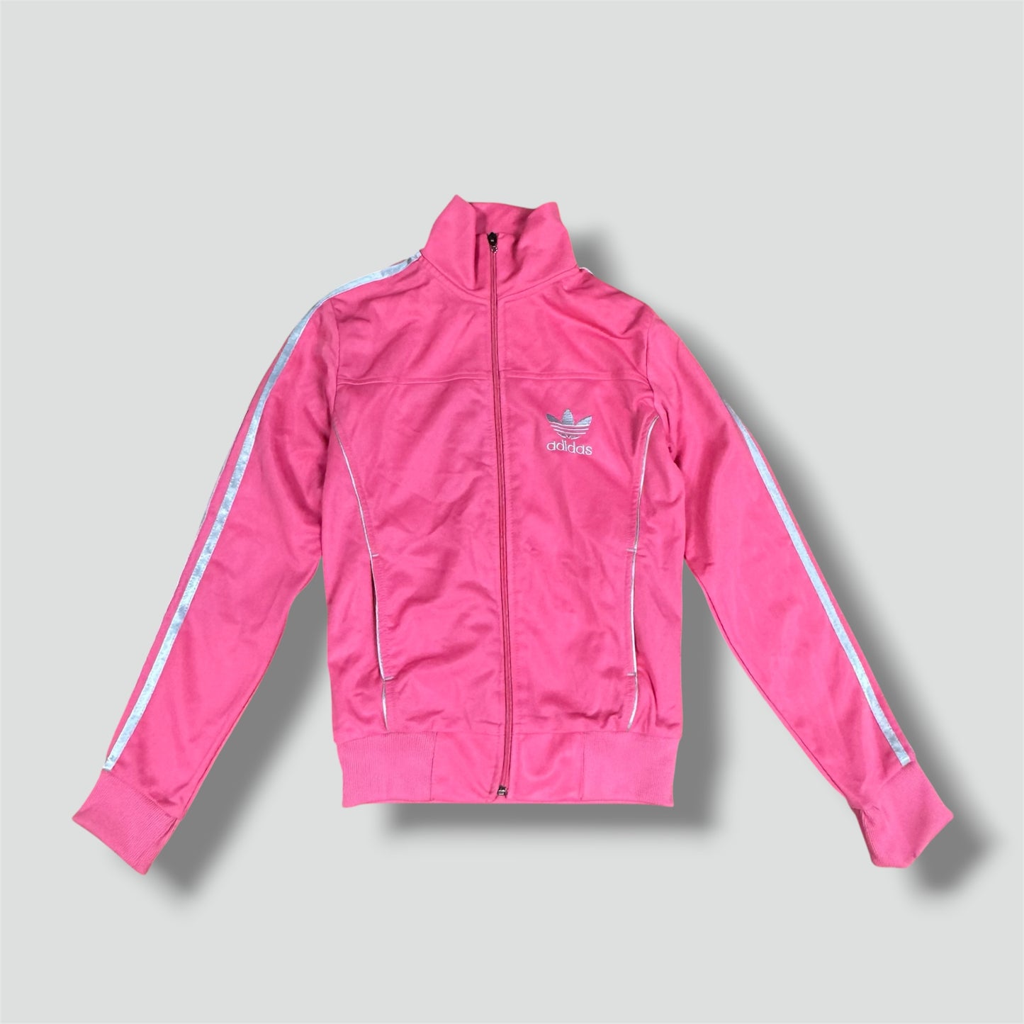Adidas shiny pink Firebird retro track jacket