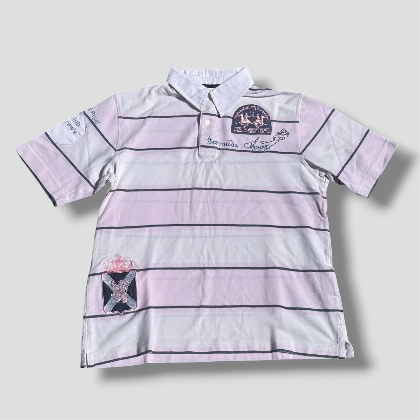 La Martina Bermuda striped vintage poloshirt