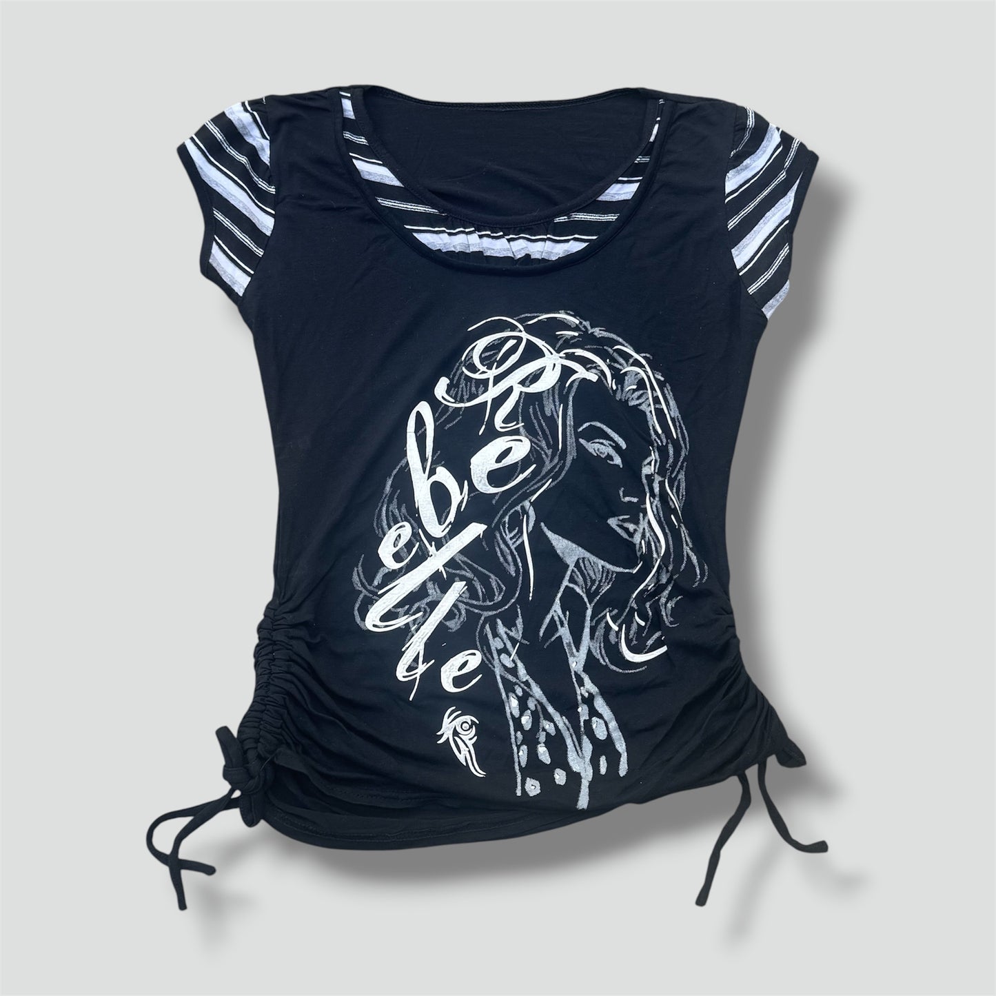 Stylish y2k retro black summer top
