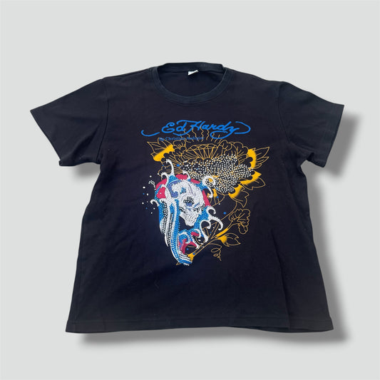 Ed Hardy vintage graphic rhinestones t-shirt