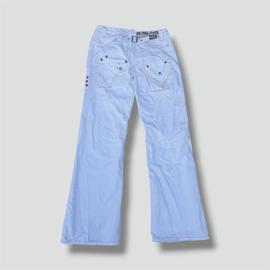River Island white bootcut jeans retro