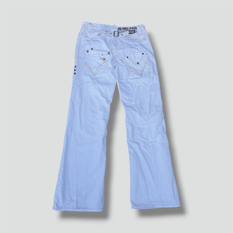 Sourced limited accessories and clothes River Island white bootcut jeans retro – Secondhand Streetwear
