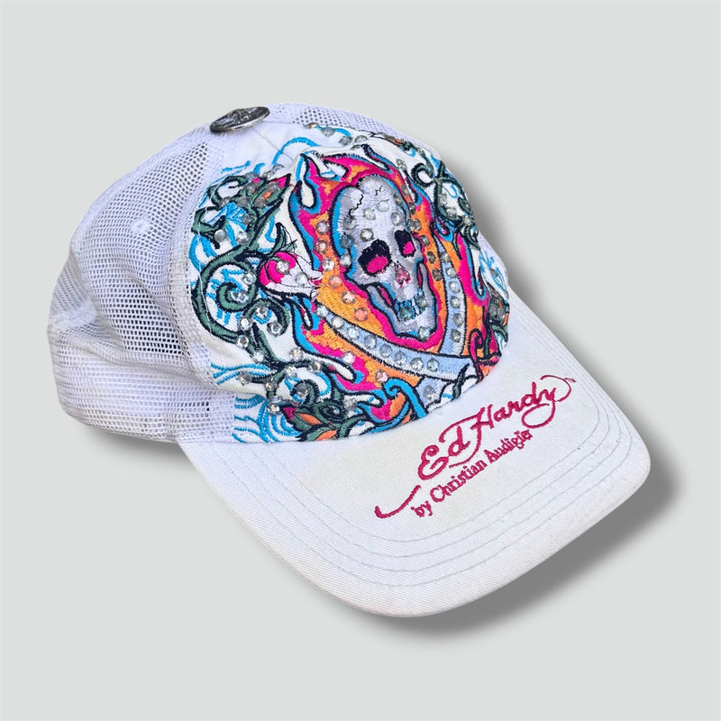 Sourced limited accessories and clothes Ed Hardy skull vintage rhinestones cap – Secondhand Streetwear