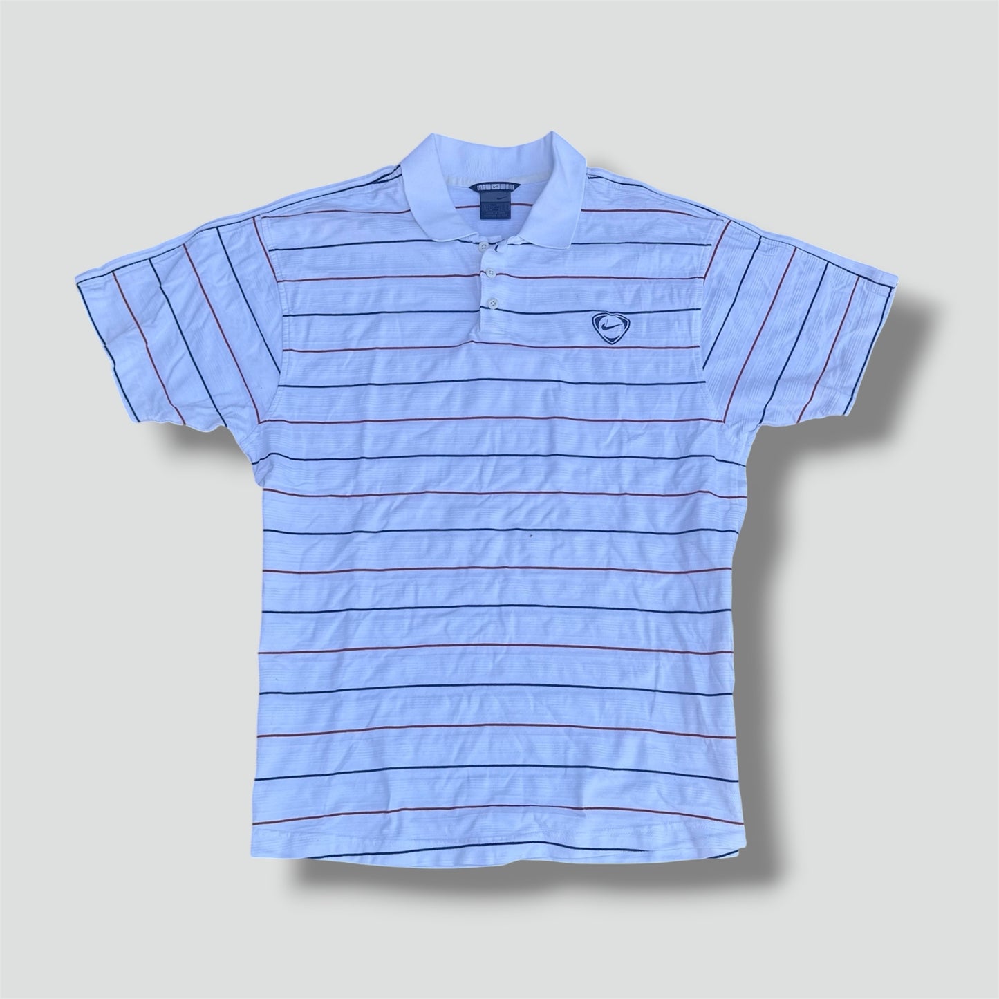 Nike Shox vintage white striped polo