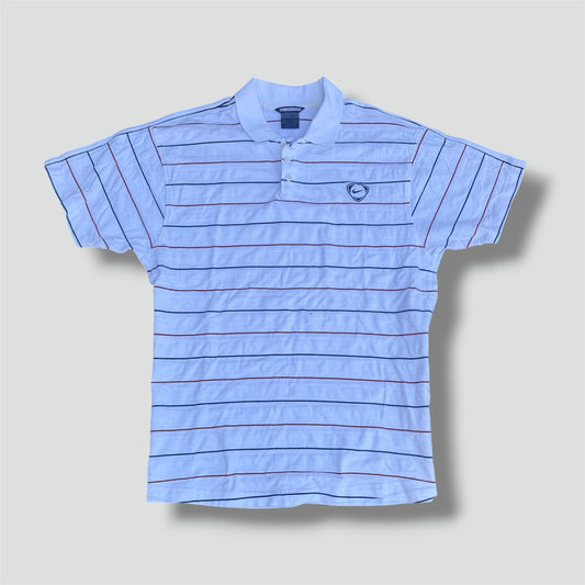 Nike Shox vintage white striped polo