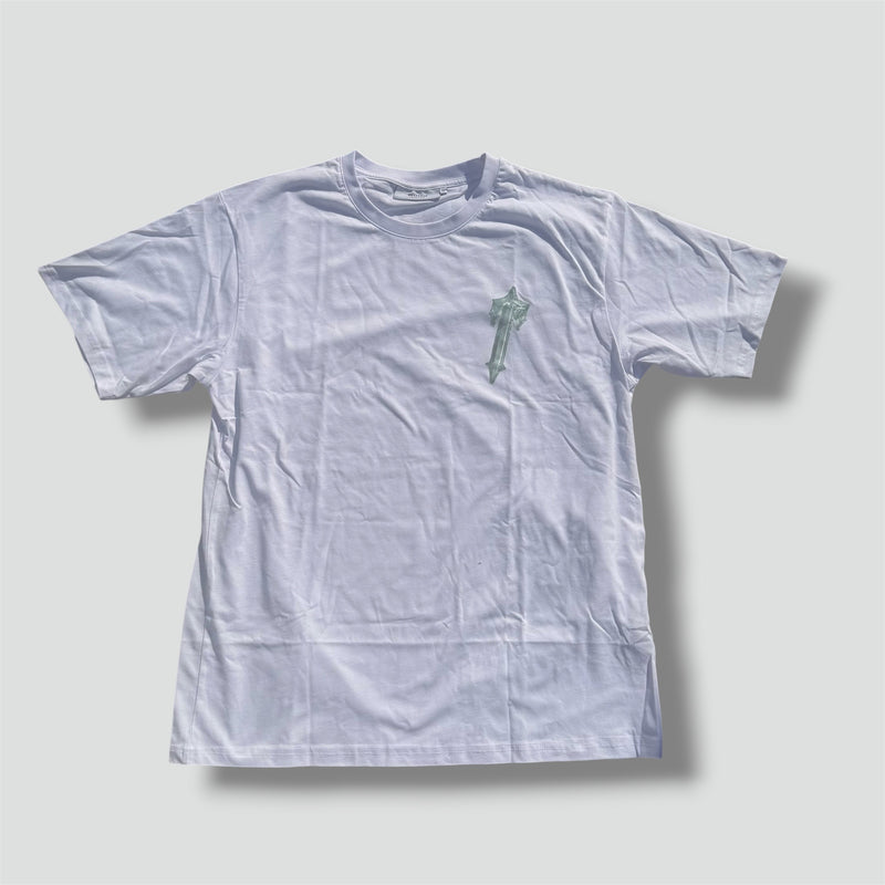 Detailansicht: Sourced limited accessories and clothes Trapstar London white t-shirt – Logo, Nähte oder Material