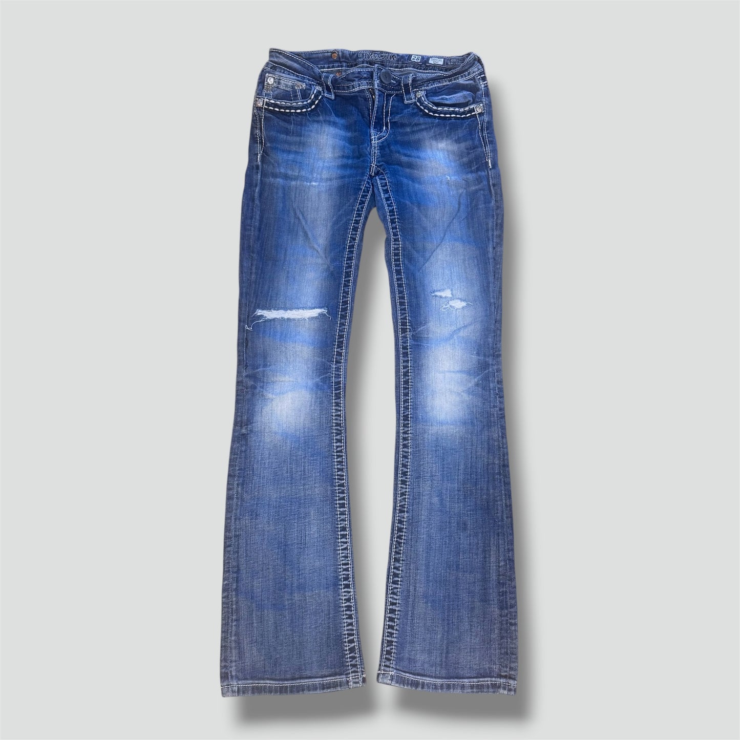 Miss Me ripped bootcut jeans reworked