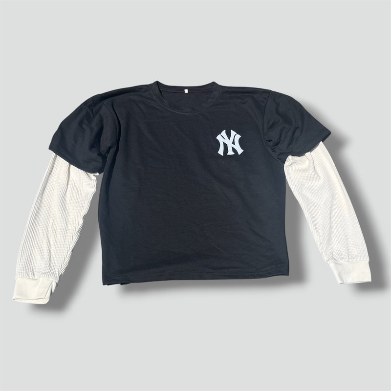 Sourced limited accessories and clothes Yankees custom made black longsleeve – Secondhand Streetwear