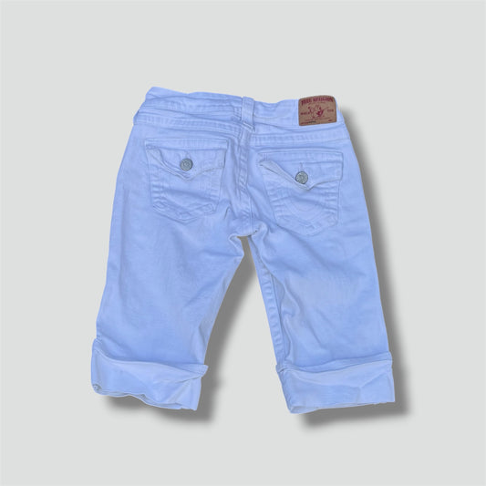 True Religion white denim shorts