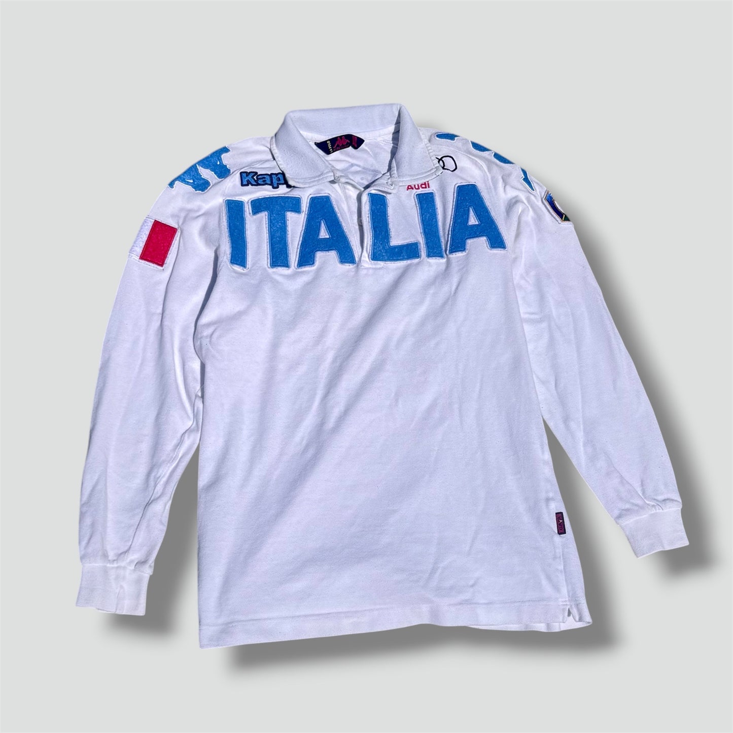 Kappa Audi white retro longsleeve poloshirt