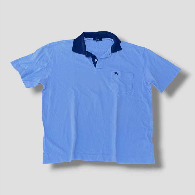 Sourced limited accessories and clothes Burberry London vintage babyblue poloshirt – Secondhand Streetwear