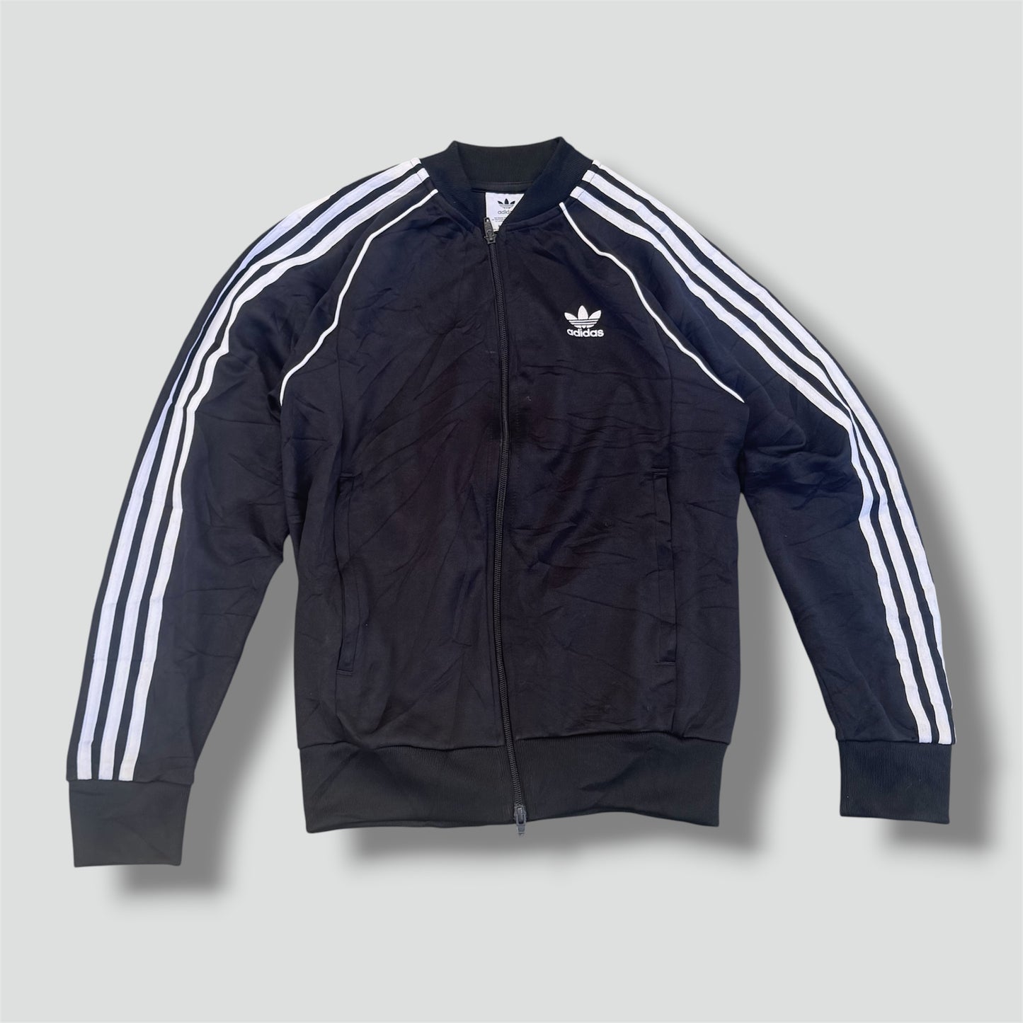 adidas retro streetwear black track jacket
