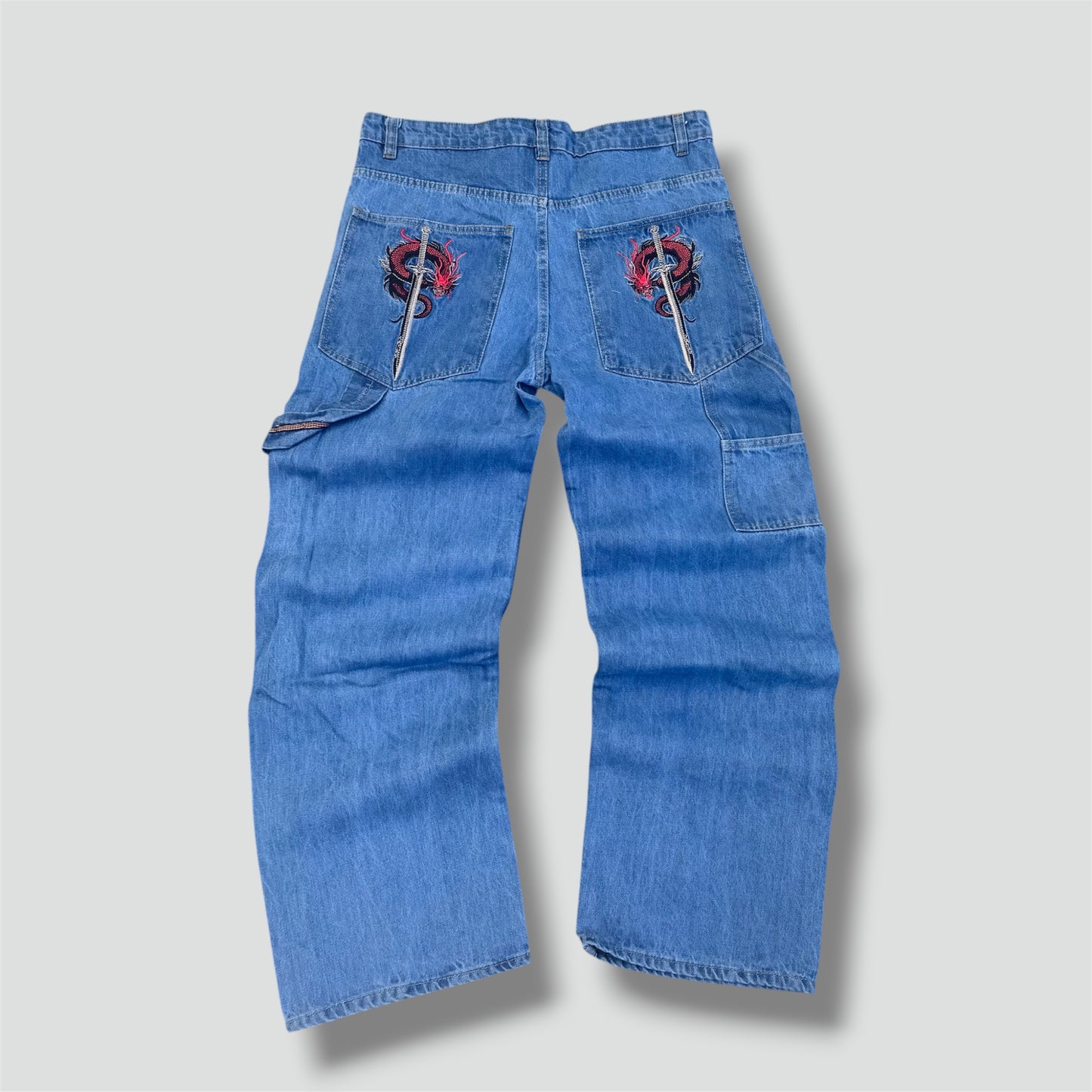 Japanese vintage baggy embroidered denim jeans