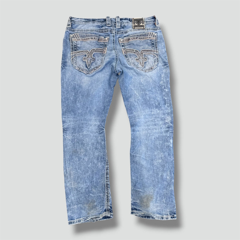 Sourced limited accessories and clothes Rock Revival vintage straight leg denim jeans – Secondhand Streetwear