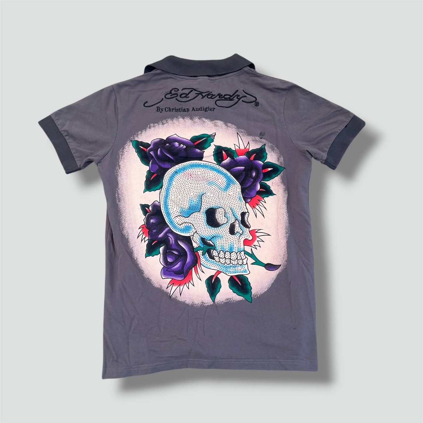 Ed Hardy vintage rhinestones poloshirt