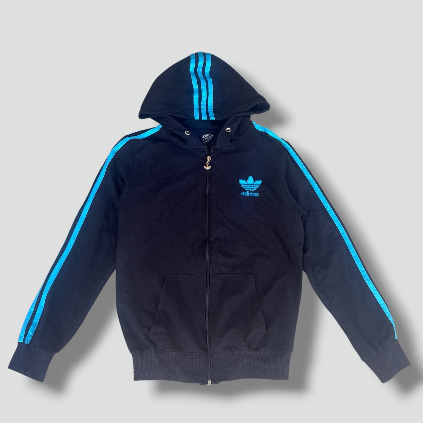 Adidas Y2K Firebird black zip-up hoodie