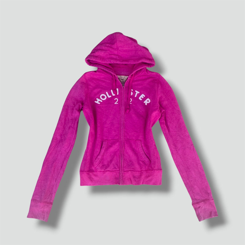 Sourced limited accessories and clothes Hollister 22 Y2K pink zipped hoodie – Secondhand Streetwear